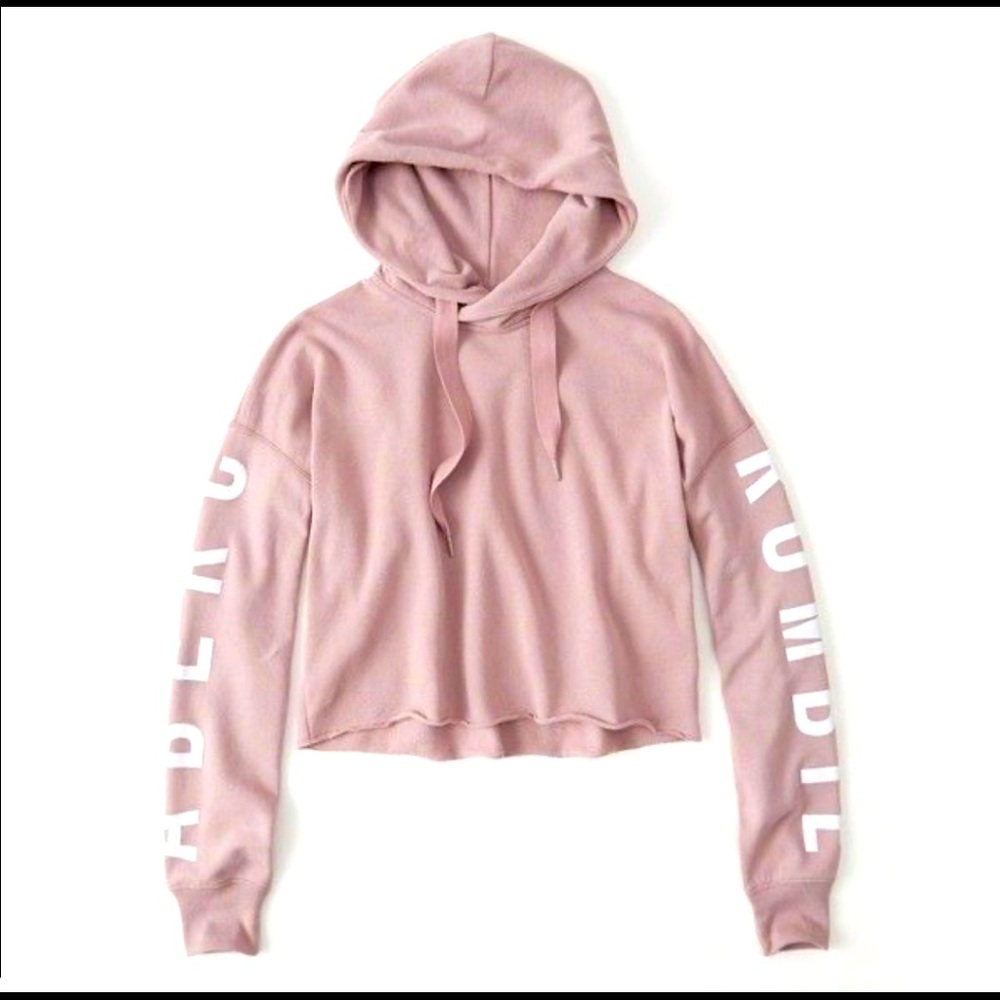Abercrombie and Fitch ActiveWear Cropped Hoodie Mauve Size: Small